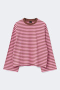 Stripe long sleeve tee - Brown/blue stripe