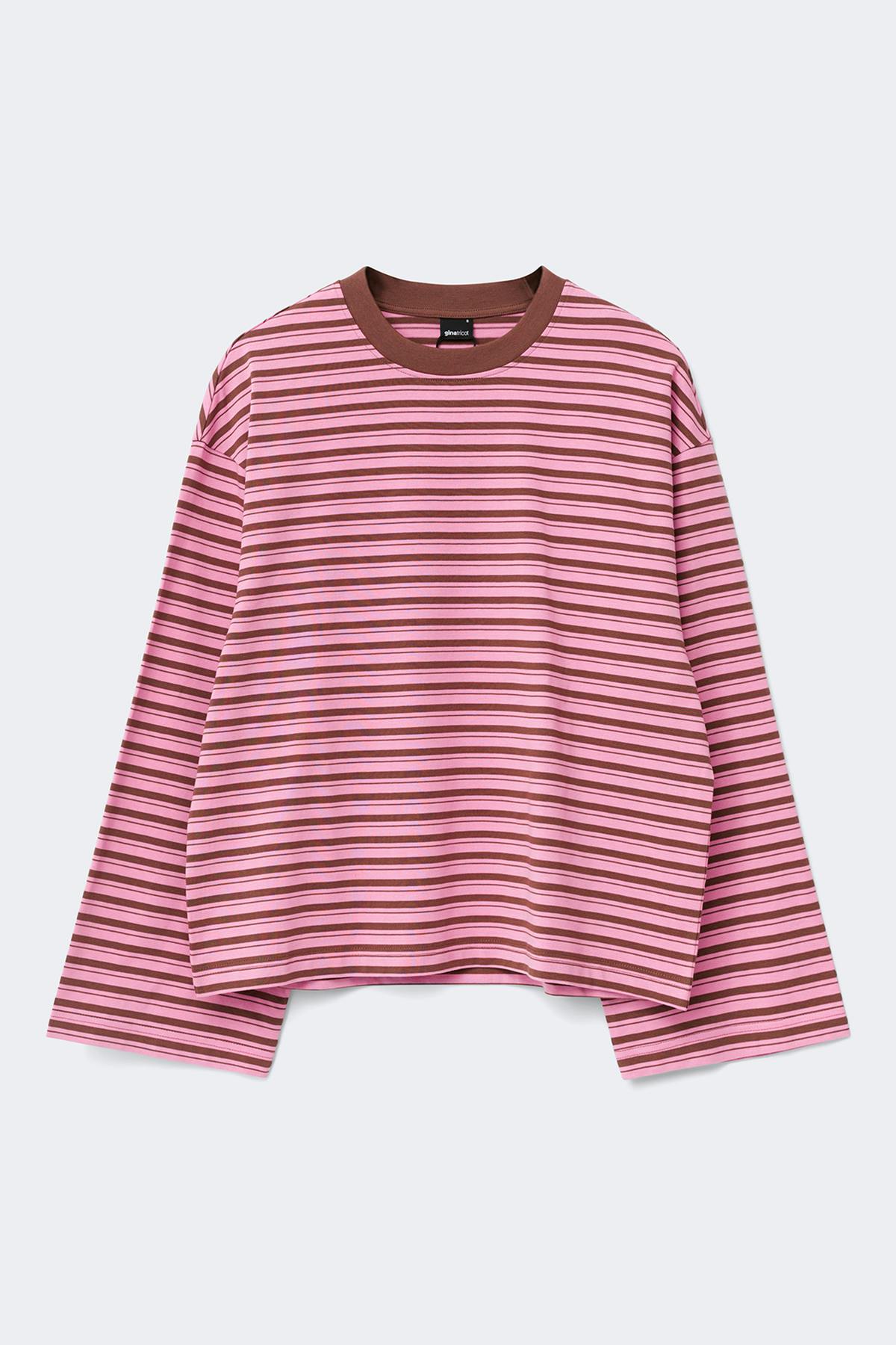 Stripe long sleeve tee - Brown/blue stripe