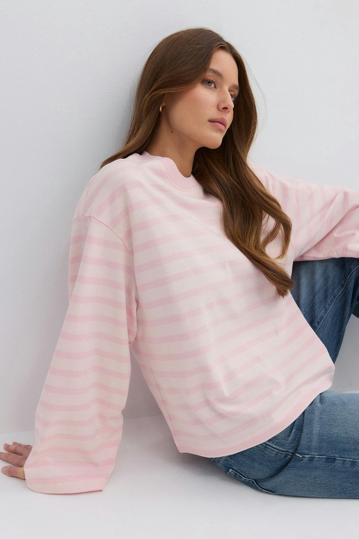 Stripe long sleeve tee - Living c/white