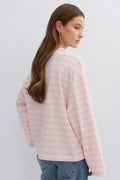Stripe long sleeve tee - Living c/white
