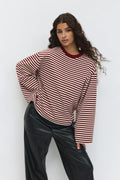 Stripe long sleeve tee - Lotus/stripe