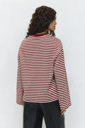 Stripe long sleeve tee - Pomegranate