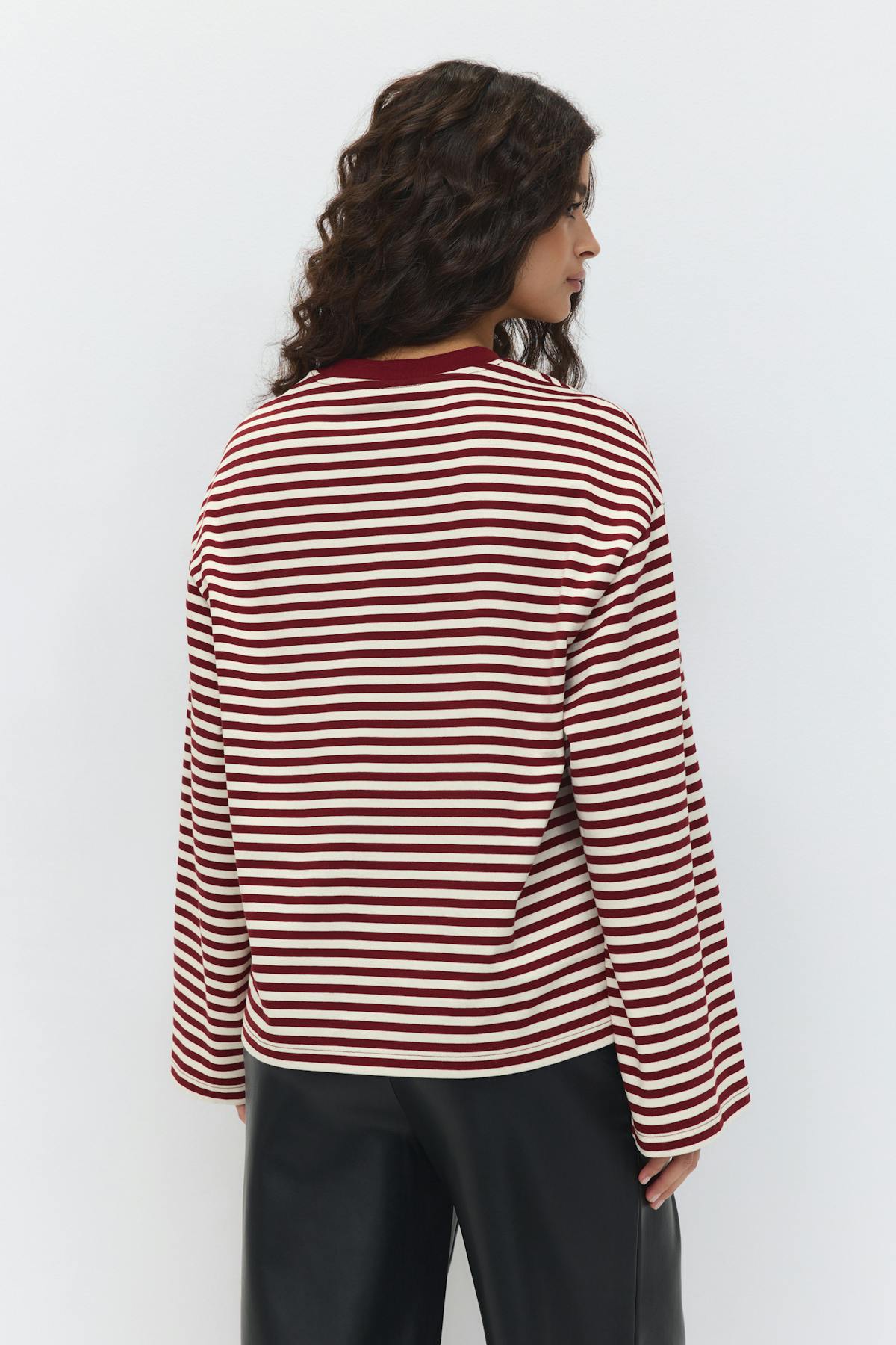 Stripe long sleeve tee - Pomegranate