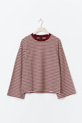 Stripe long sleeve tee - Pomegranate