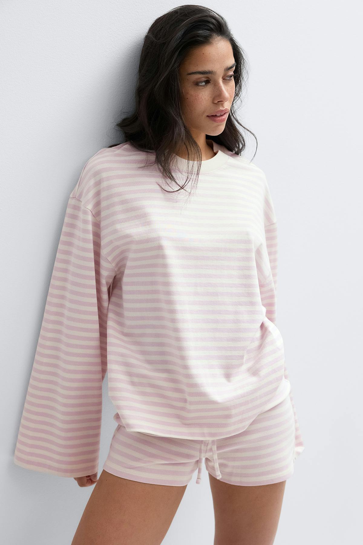 Stripe long sleeve tee - Navy/archive