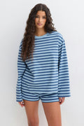 Stripe long sleeve tee - Brown/blue stripe