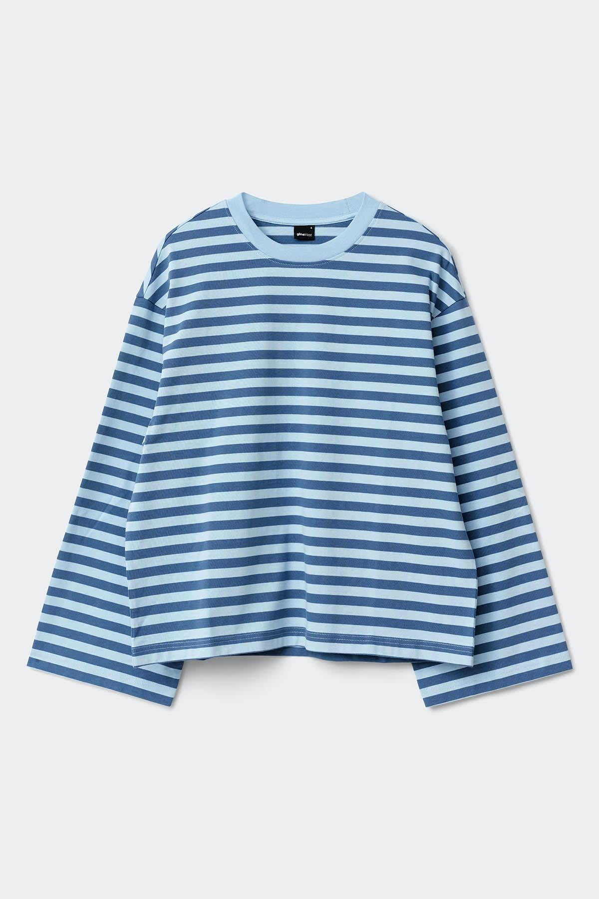 Stripe long sleeve tee - Warmbeige/skull