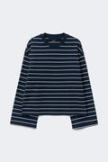 Stripe long sleeve tee - Dusty blue stripe
