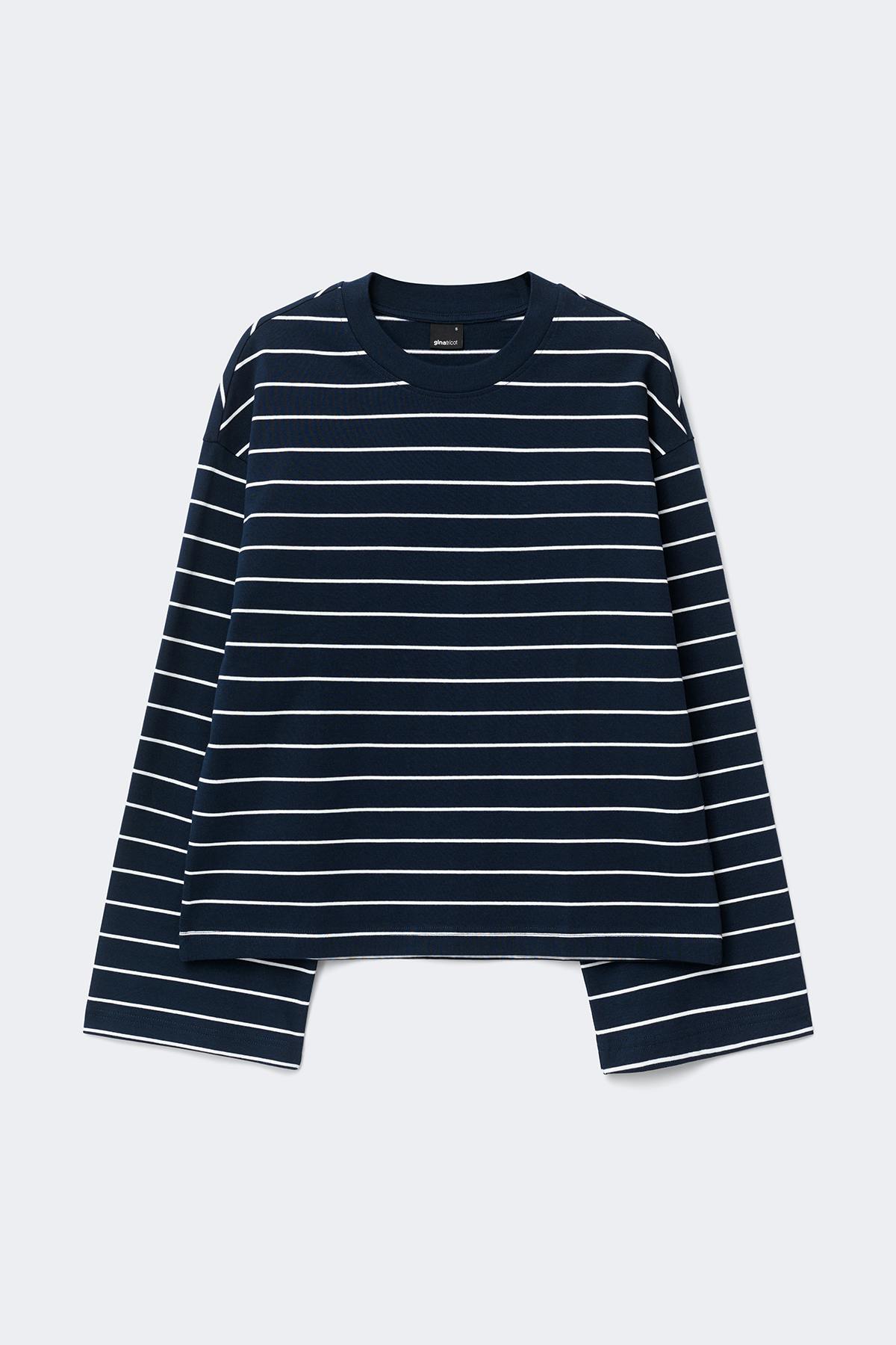 Stripe long sleeve tee - Dusty blue stripe