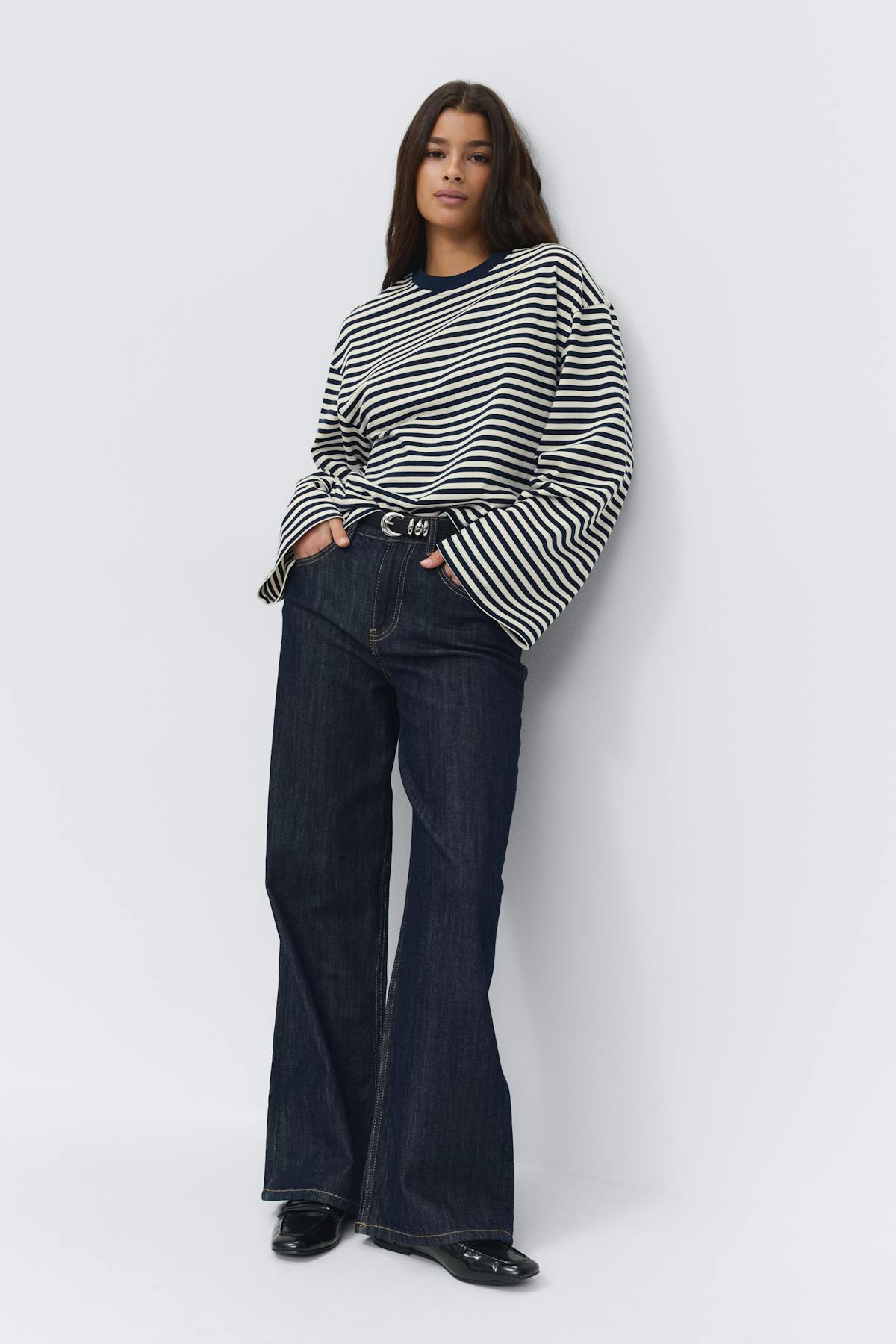 Stripe long sleeve tee - Sky captain/stripe