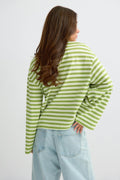 Stripe long sleeve tee - Living c/white