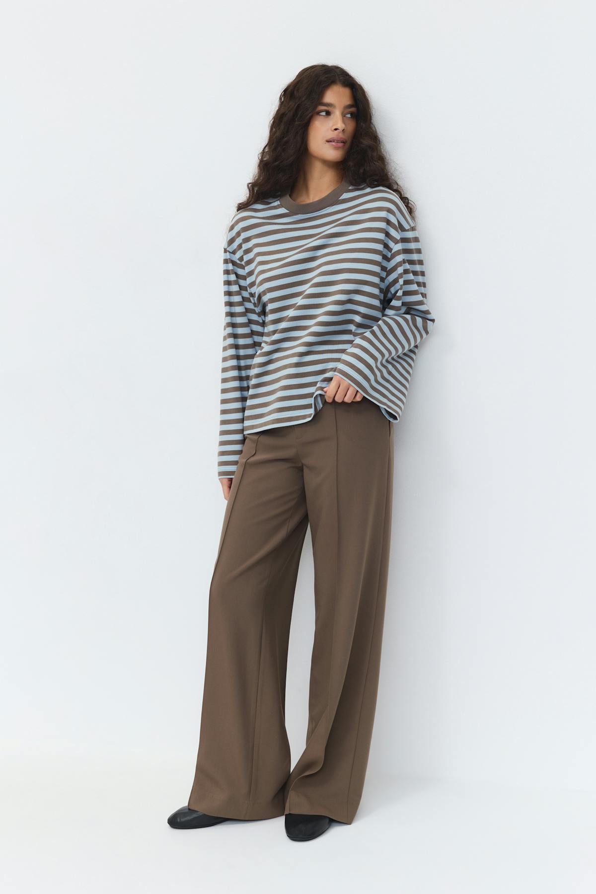 Stripe long sleeve tee - Pomegranate