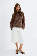 Stripe long sleeve tee - Micro ditsy