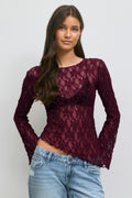 14+ lace top - Noir