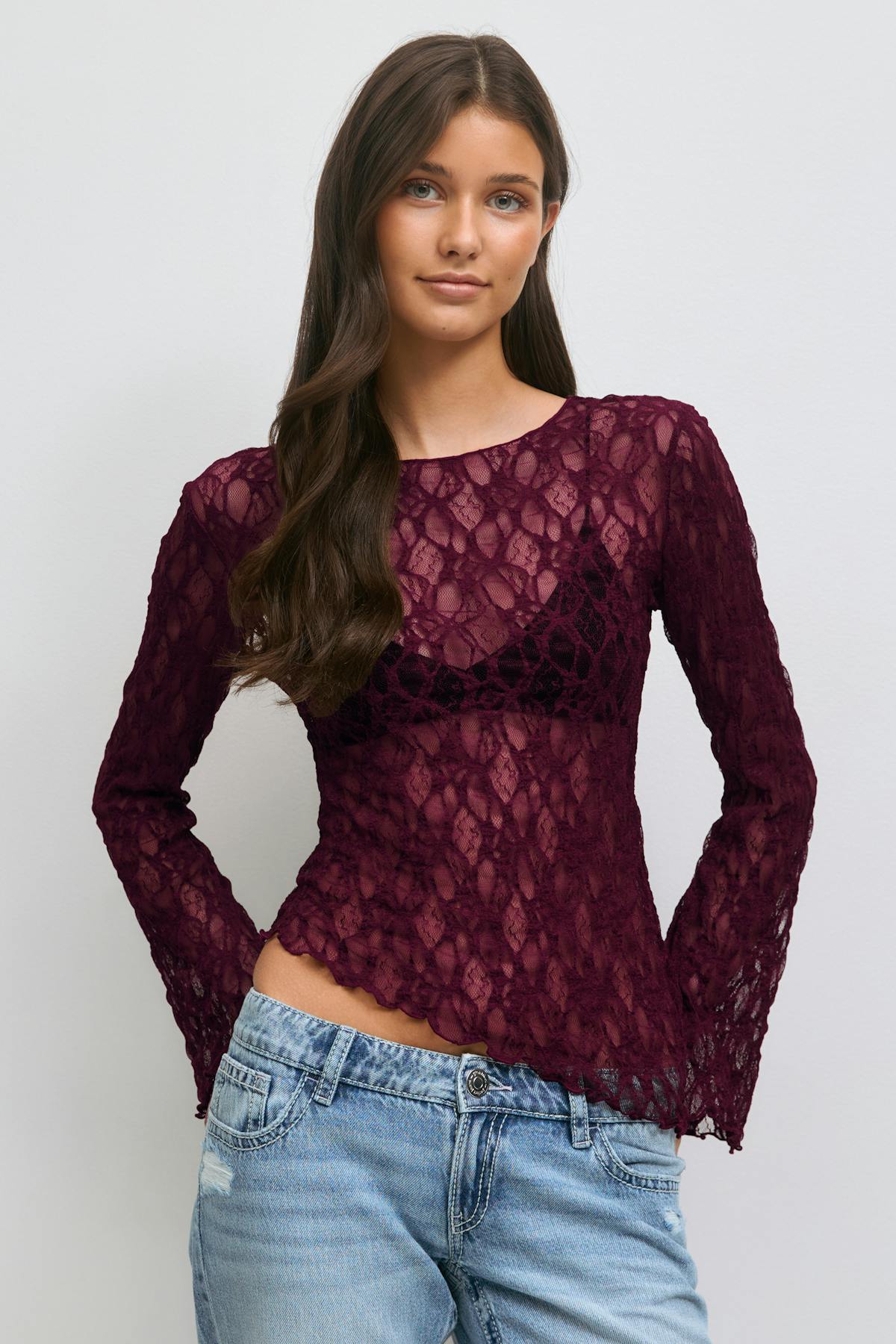 14+ lace top - Noir
