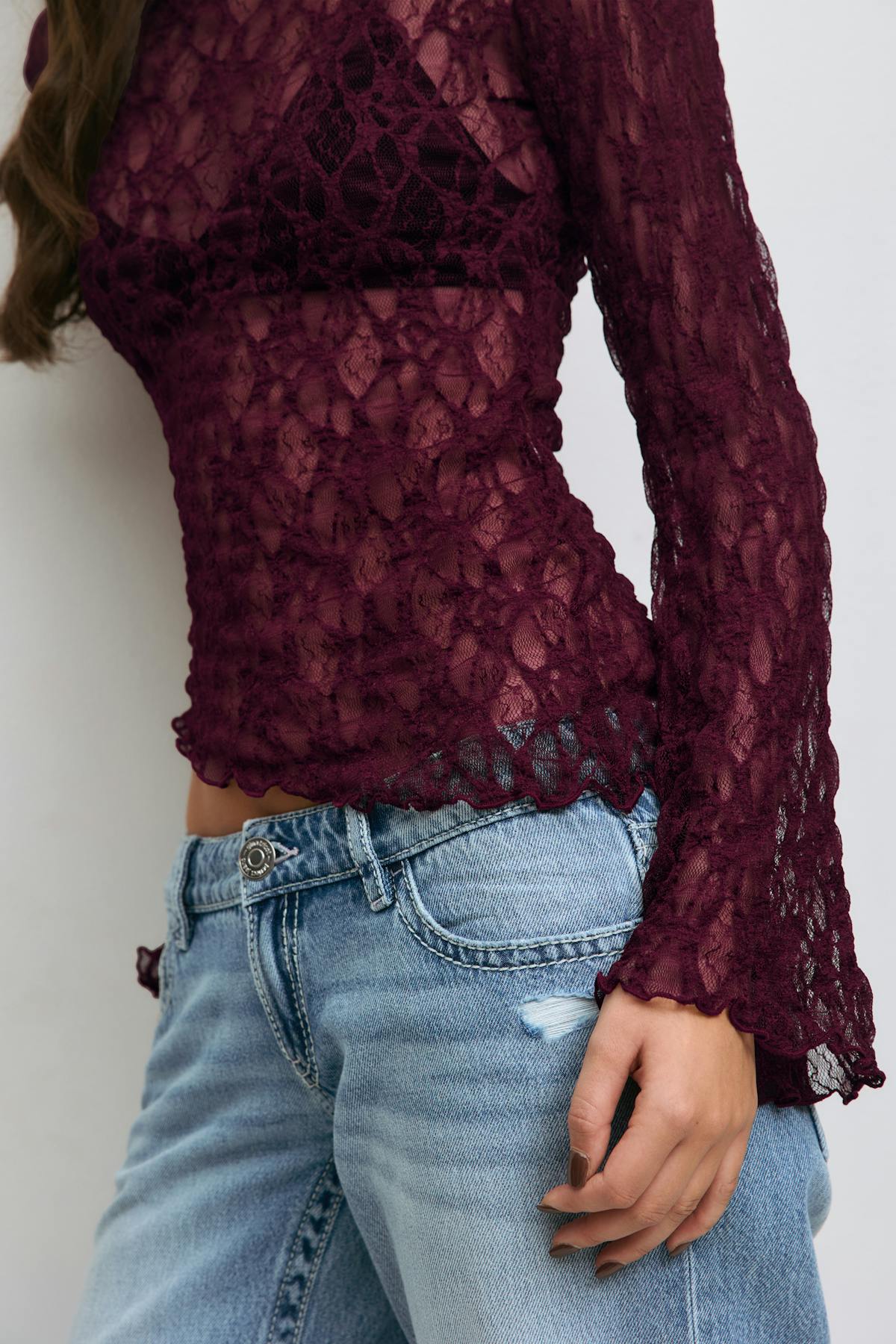 14+ lace top - Noir