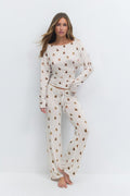 Soft slouchy loungewear top - Teddy bear aop