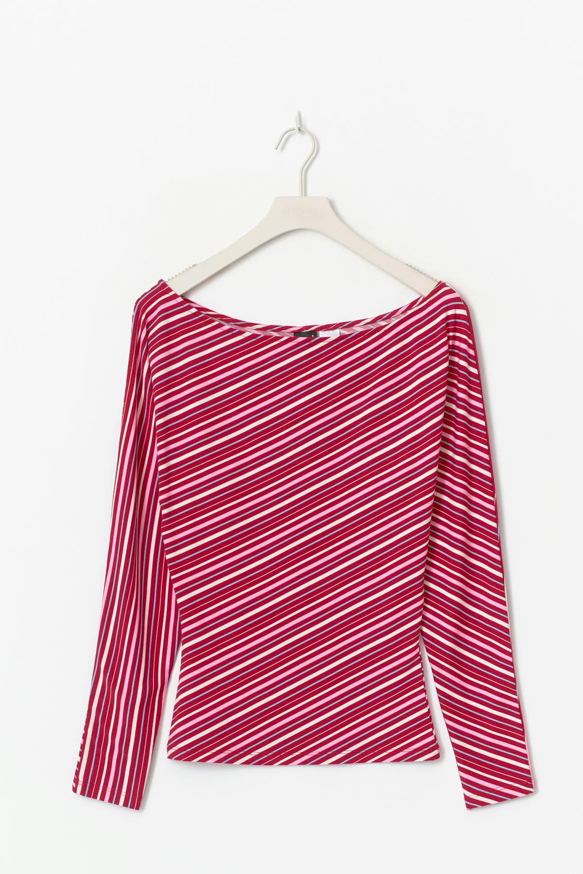 Soft slouchy loungewear top - Christmas stripe