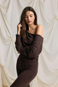 Soft slouchy loungewear top - Christmas stripe