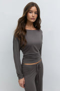 Soft slouchy loungewear top - Teddy bear aop