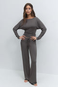 Soft slouchy loungewear top - Stone