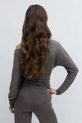 Soft slouchy loungewear top - Stone