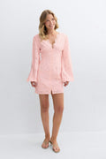 Embroidered mini dress - Noir