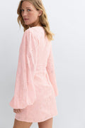 Embroidered mini dress - Noir