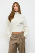 Funnel neck knitted sweater - Noir