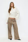 Funnel neck knitted sweater - Gardenia