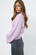 Funnel neck knitted sweater - Gardenia
