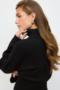 Funnel neck knitted sweater - Noir