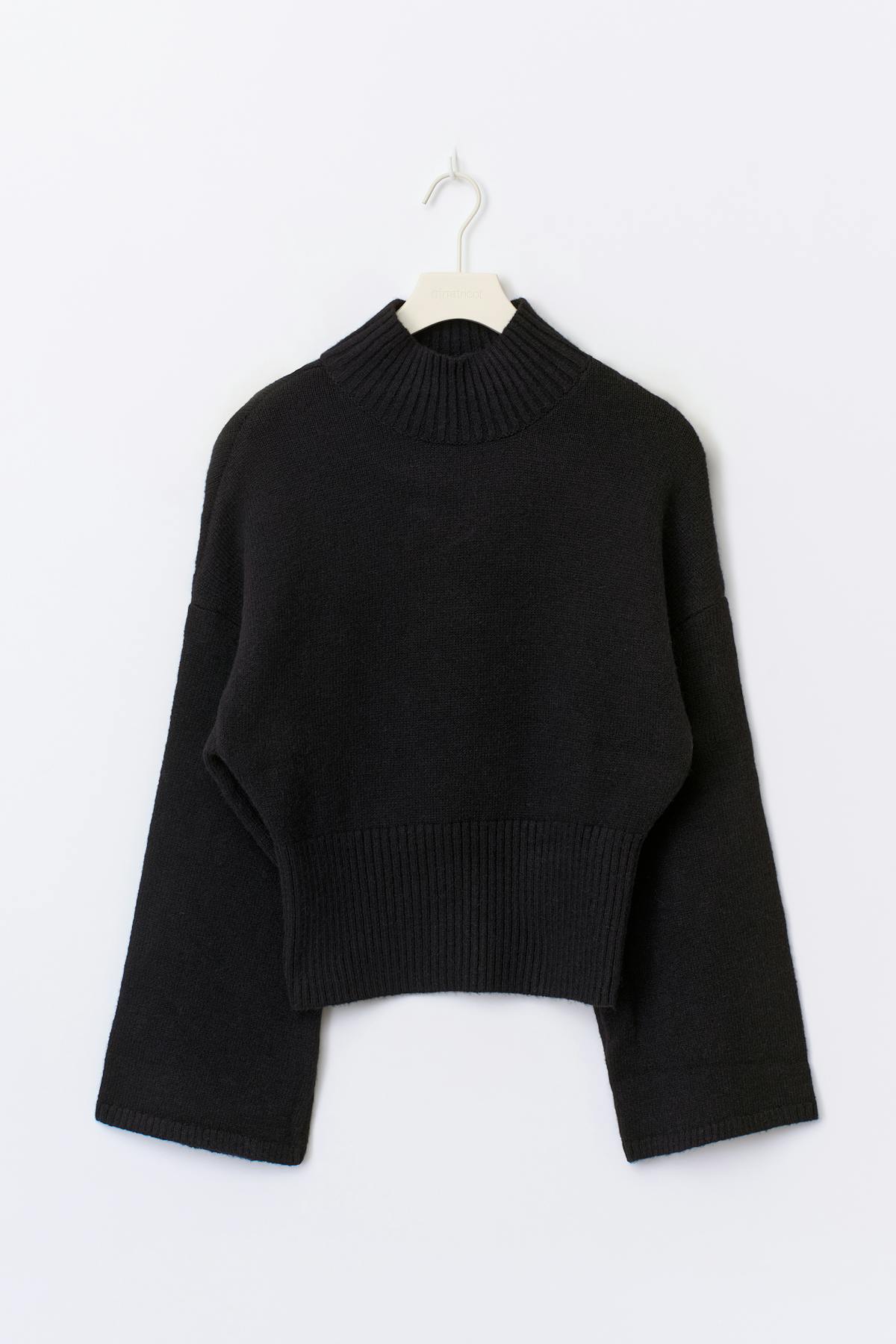 Funnel neck knitted sweater - Noir