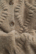 knitted tie cardigan - Sahara sun
