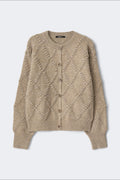 knitted tie cardigan - Fudge