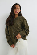 knitted tie cardigan - Fudge