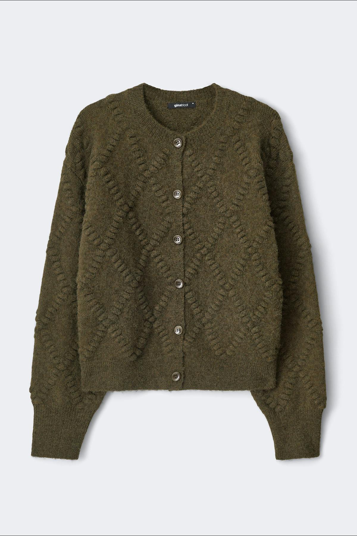 knitted tie cardigan - Chocolate brown
