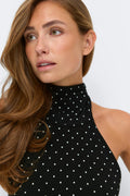 Polka dot knitted top - Offwhite dot