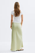 Satin skirt - Marron