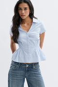 Smock blouse - Blue stripe