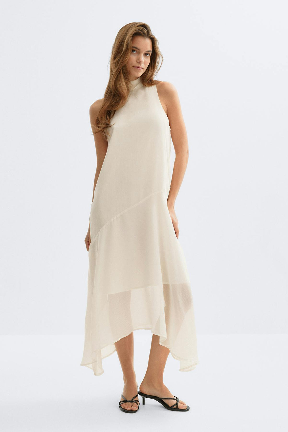 Flowy scarf dress - Creme