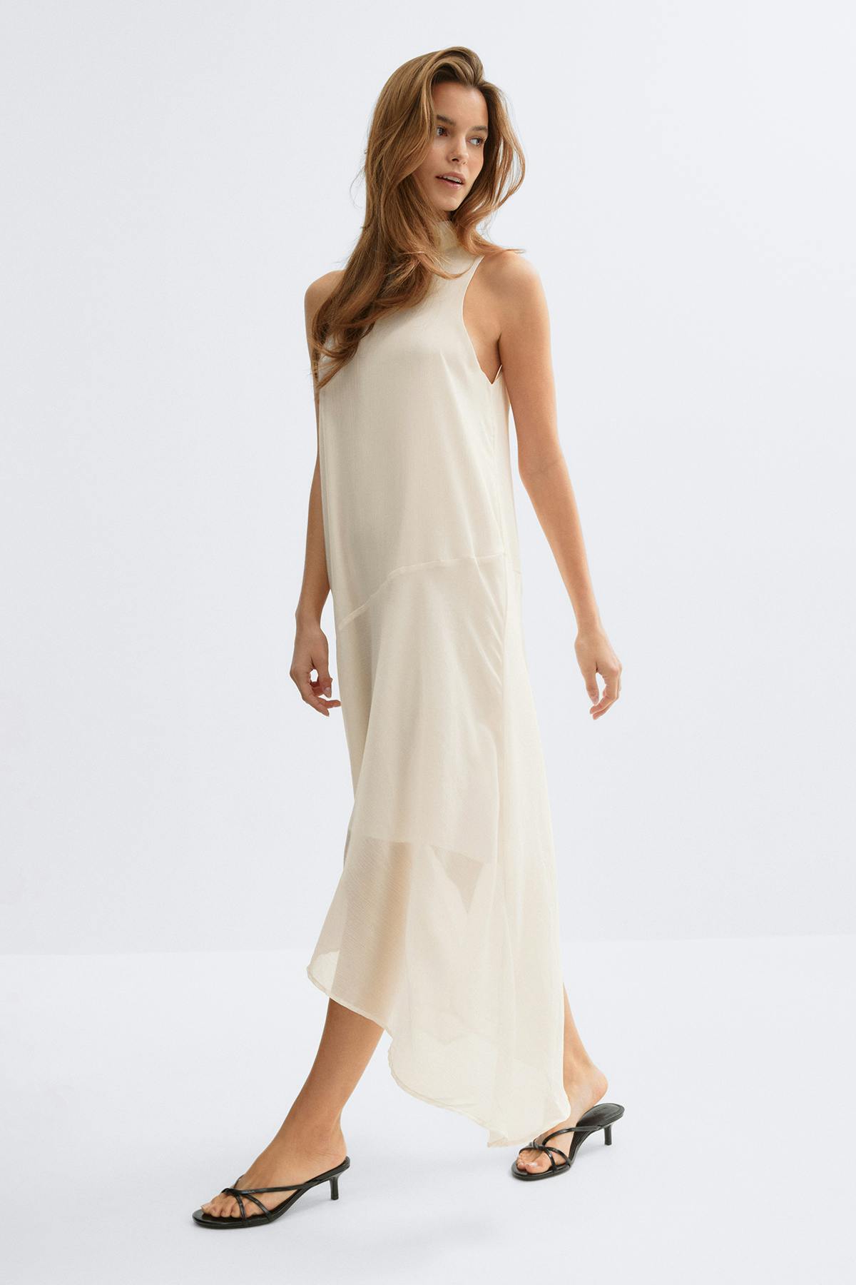 Flowy scarf dress - Creme