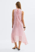 Flowy scarf dress - Pink dot