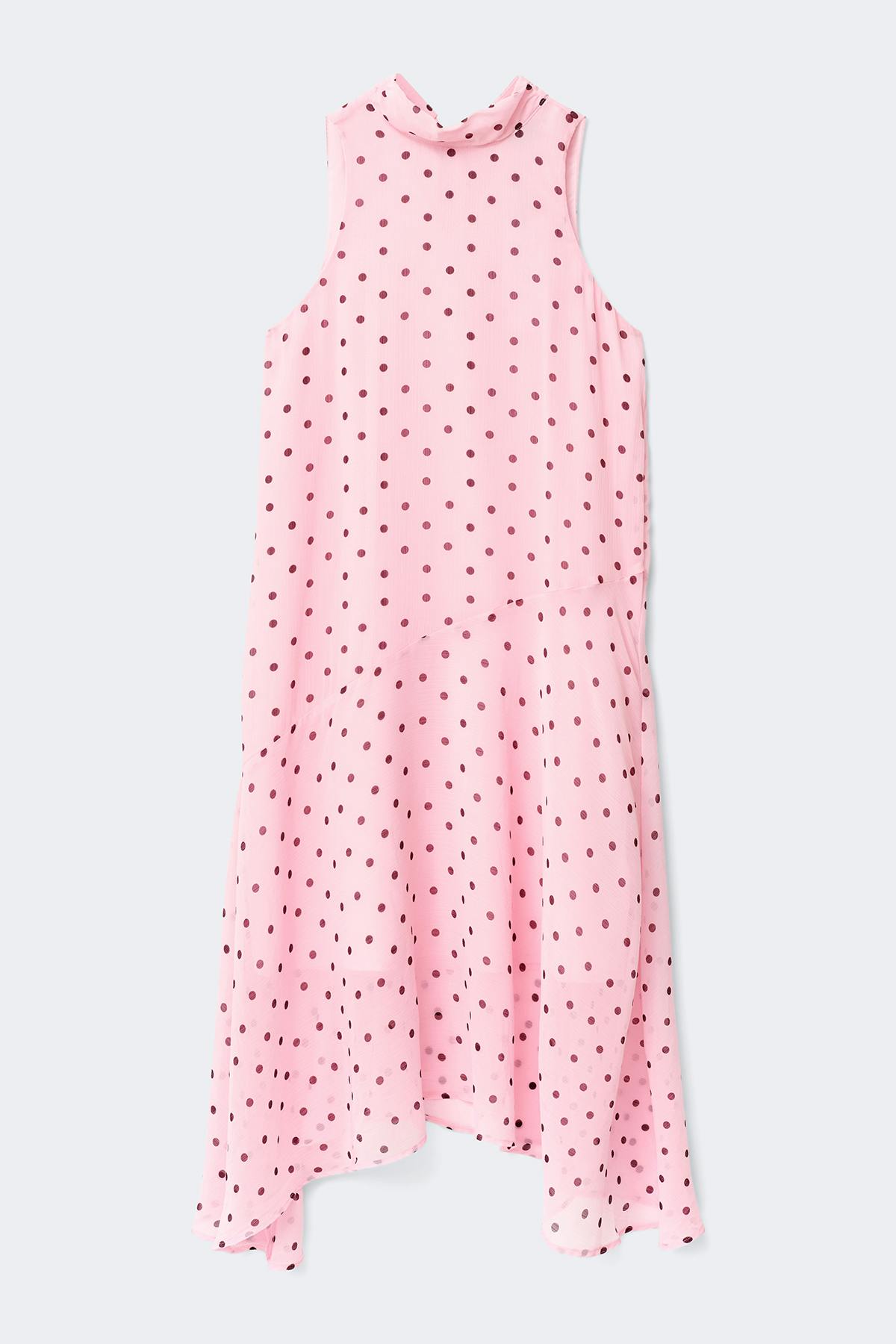 Flowy scarf dress - Pink dot