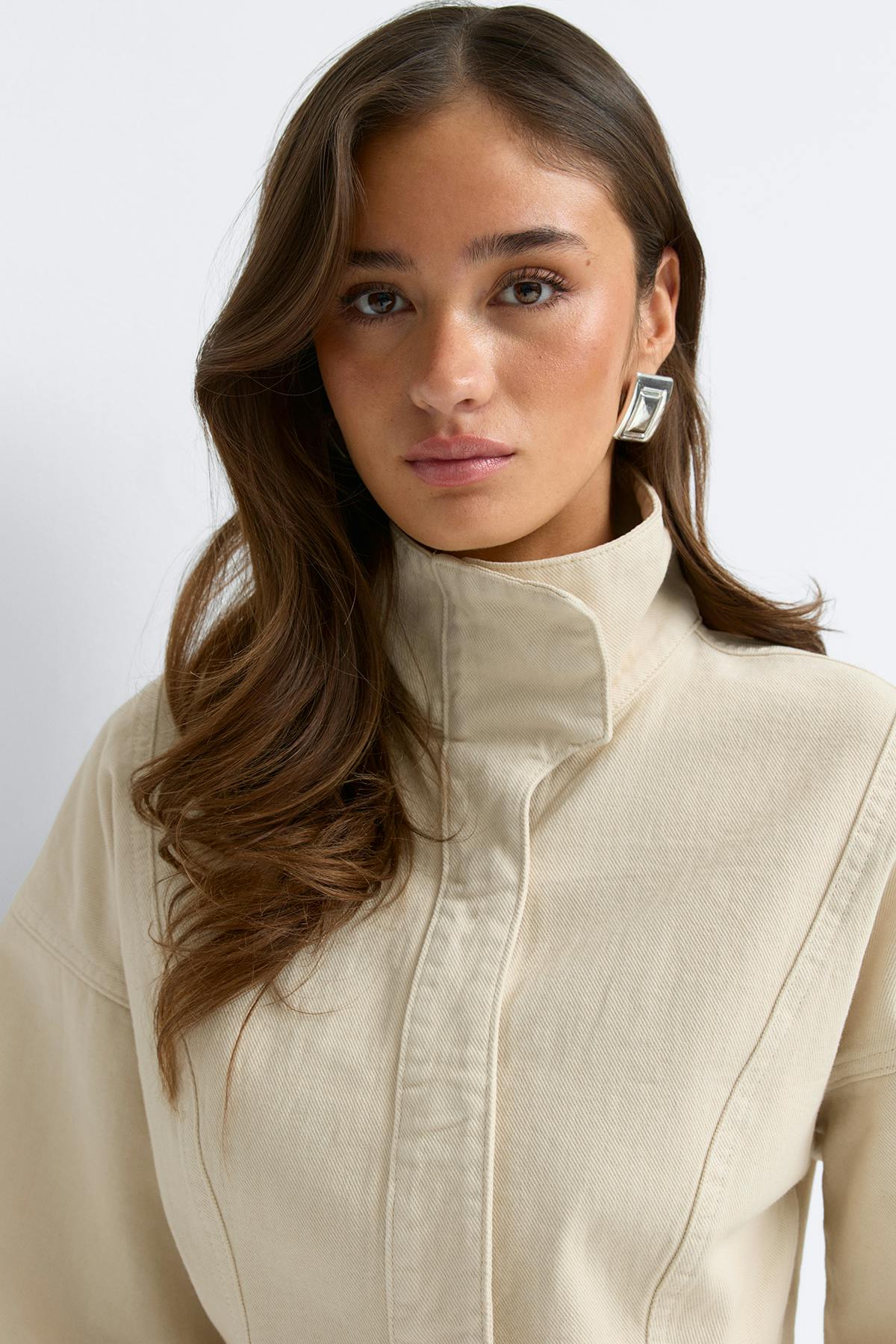 Sculpted denim jacket - Butter yellow