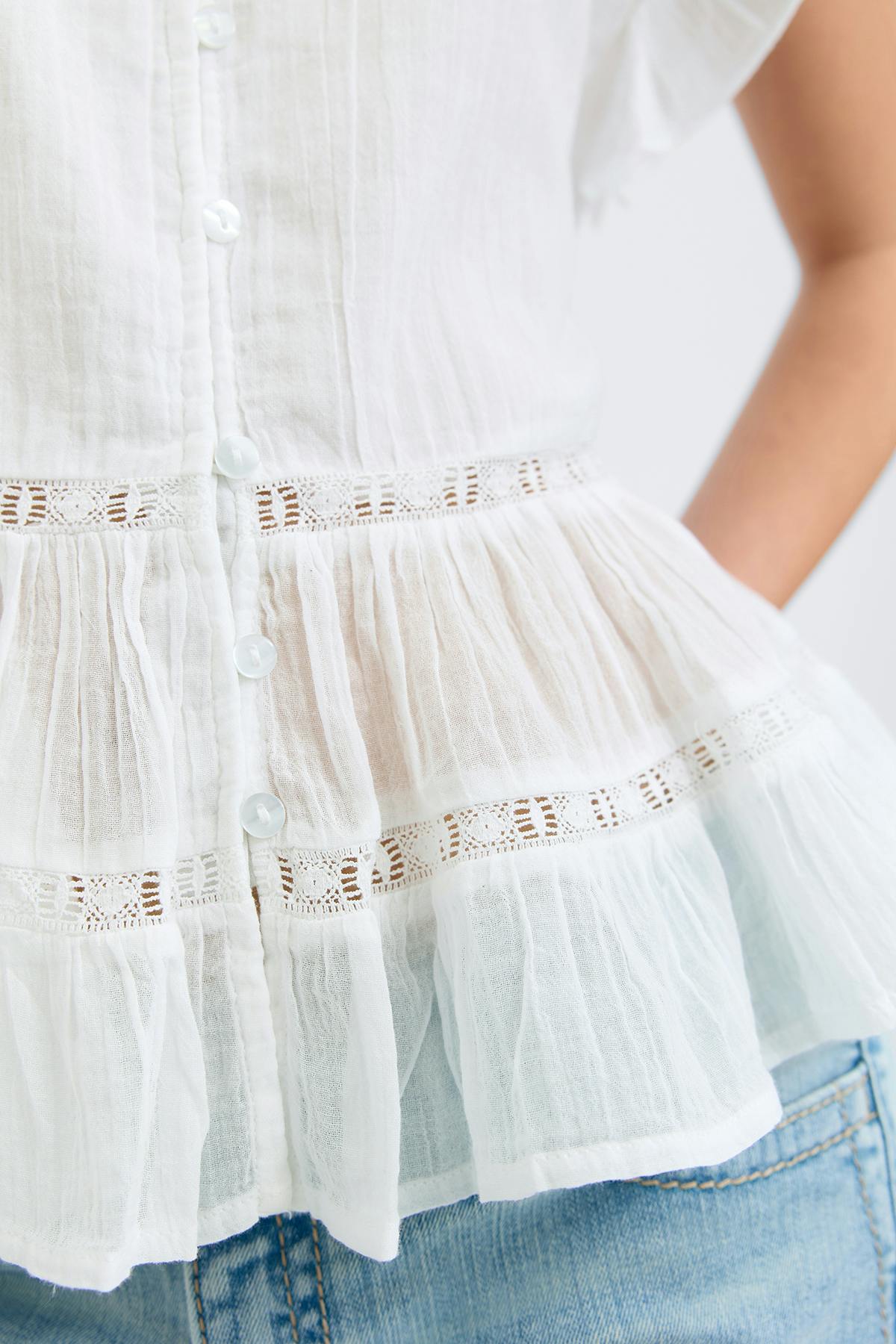 Y short sleeve top - Blanc