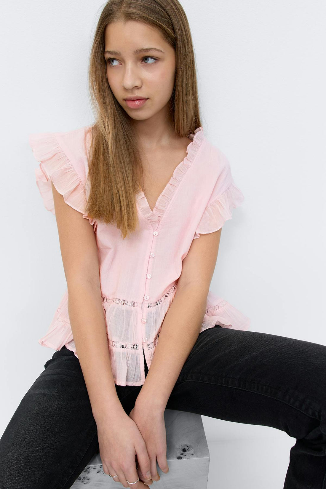 Y short sleeve top - Pale lilac
