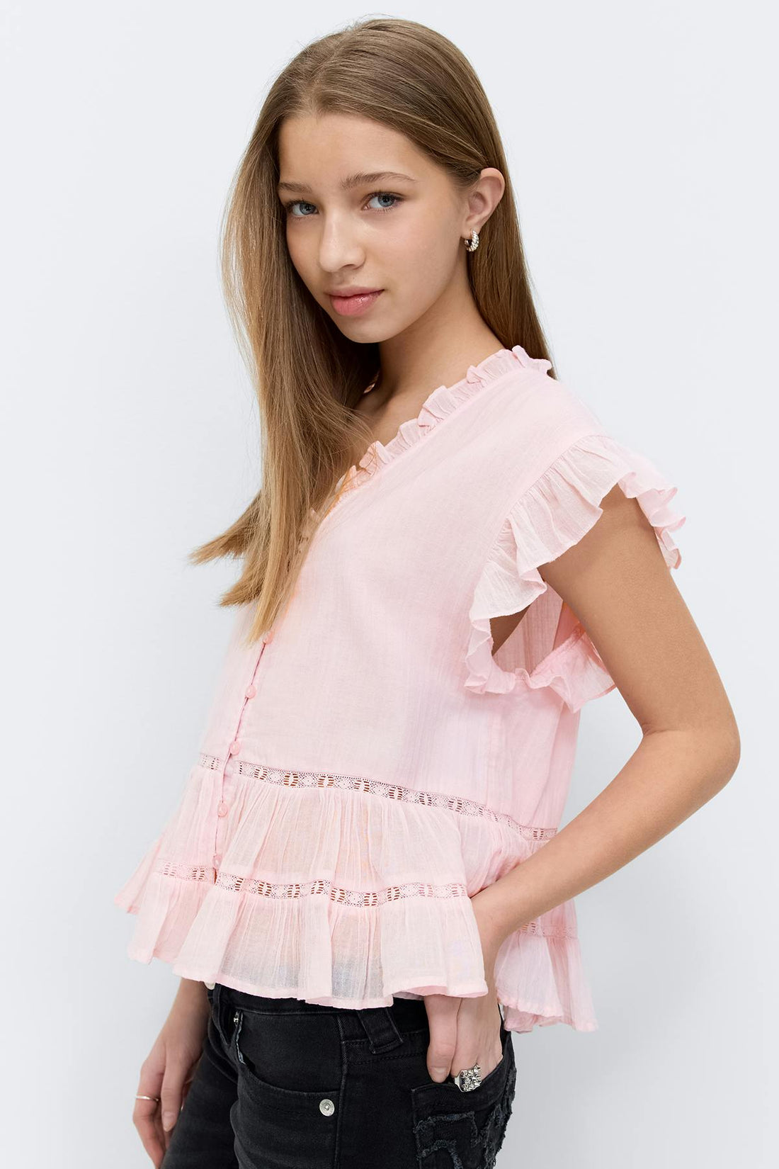 Y short sleeve top - Pale lilac