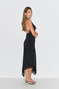 Asymmetric lace skirt - Noir