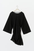 Asymmetric lace mini dress - Noir